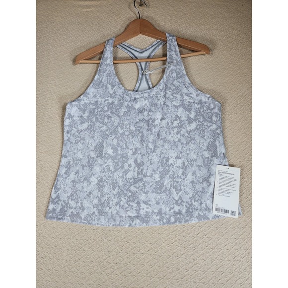 Lululemon Cool Rb Short Tank Women's Size 18 Gray Athletic Workout Yoga Fitness - Picture 1 of 7